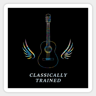 Classically Trained Classical Acoustic Guitar Outline Wings Sticker